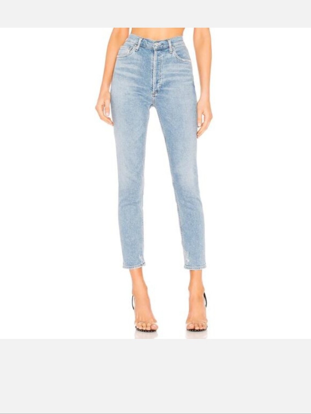 Agolde Women's Nico High Rise Slim Denim Jeans - Light Blue Denim Size 27